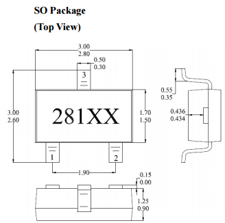 台湾MST美加MH281电流限制单极效应霍尔元件
