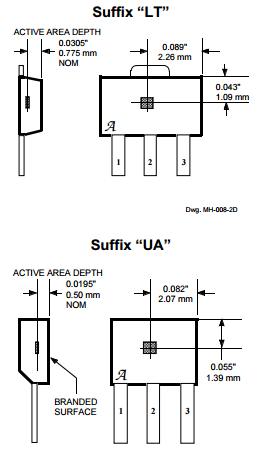 ALLEGRO型号​a3141,a3142,a3143,a3144耐高温高灵敏单极性霍尔效应传感器IC元件